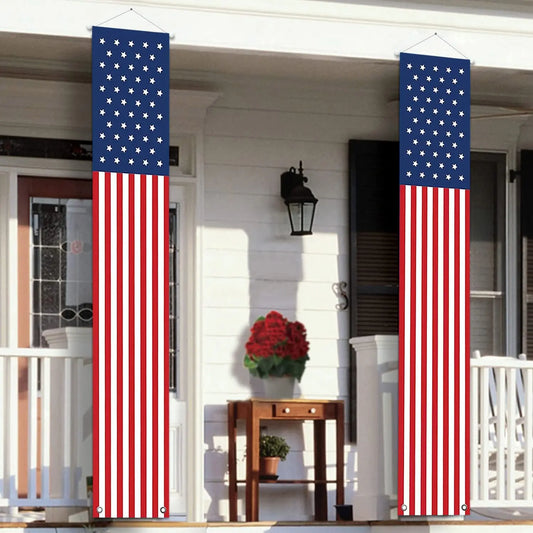Vertical American Flag Porch Banners