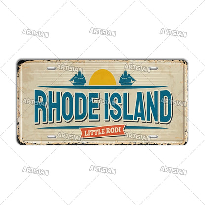 USA Vintage State License Plate