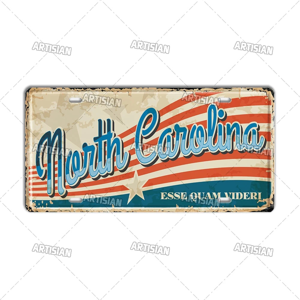 USA Vintage State License Plate