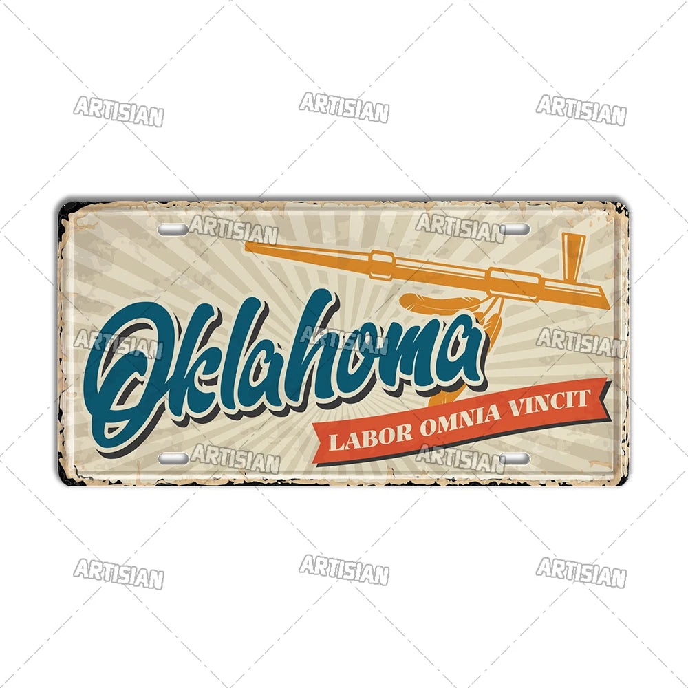USA Vintage State License Plate