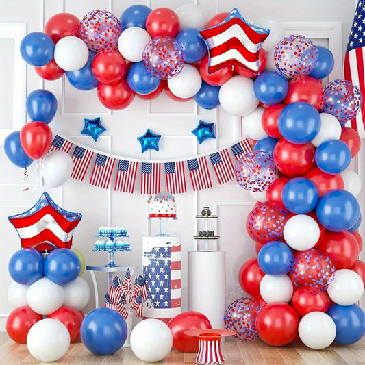 146-Piece Patriotic Balloon Arch Decoration Kit