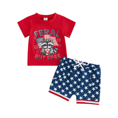 4th of July Toddler Boy Outfit - 2 Piece Set