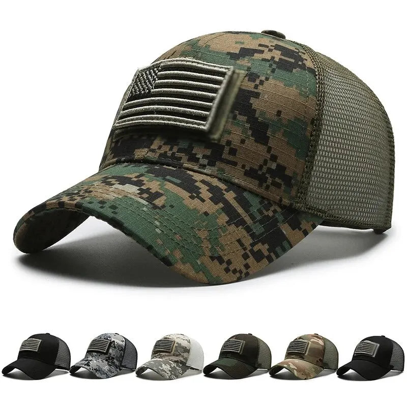 USA Mesh Baseball Cap – Camo Patch