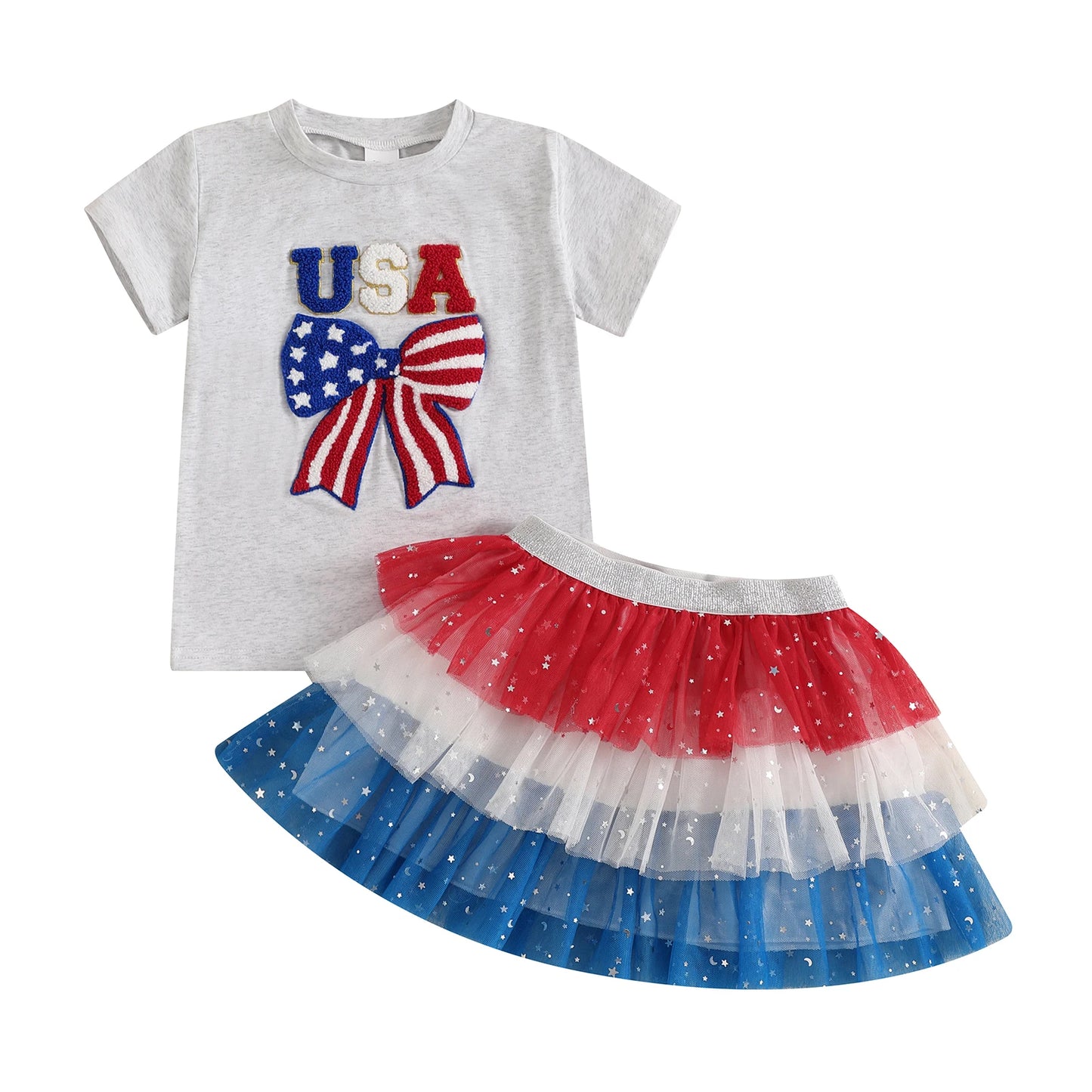 4th of July Toddler Girl Outfit - 2 Piece Set
