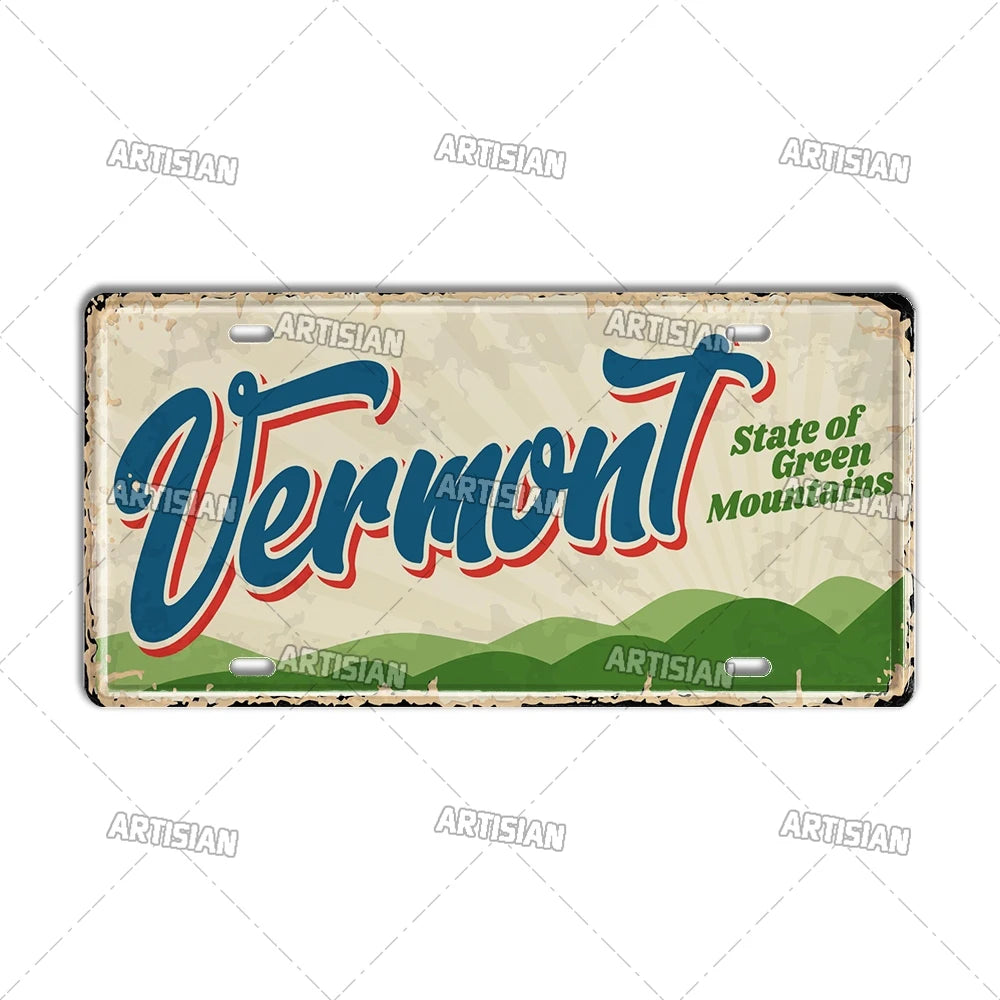 USA Vintage State License Plate