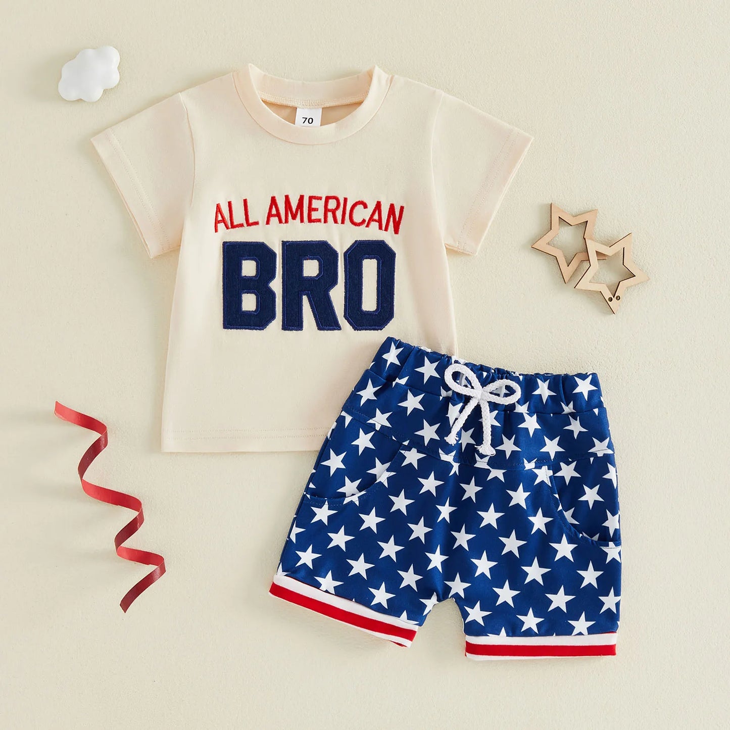 4th of July Toddler Boy Outfit - 2 Piece Set