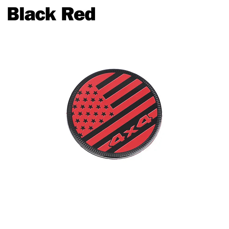 Round American Flag Aluminum Emblem – 4x4 Style