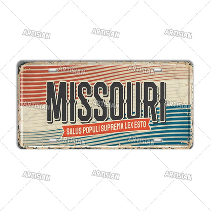 USA Vintage State License Plate