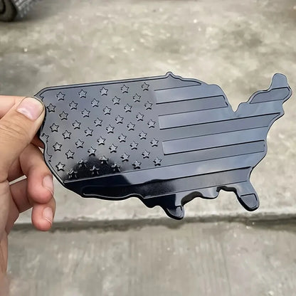 Metal American Flag Map Decal - Vehicle Exterior