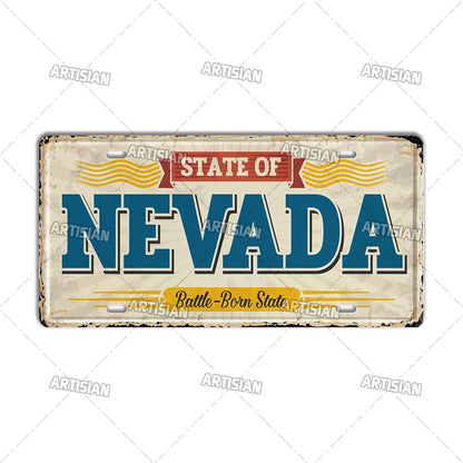 USA Vintage State License Plate