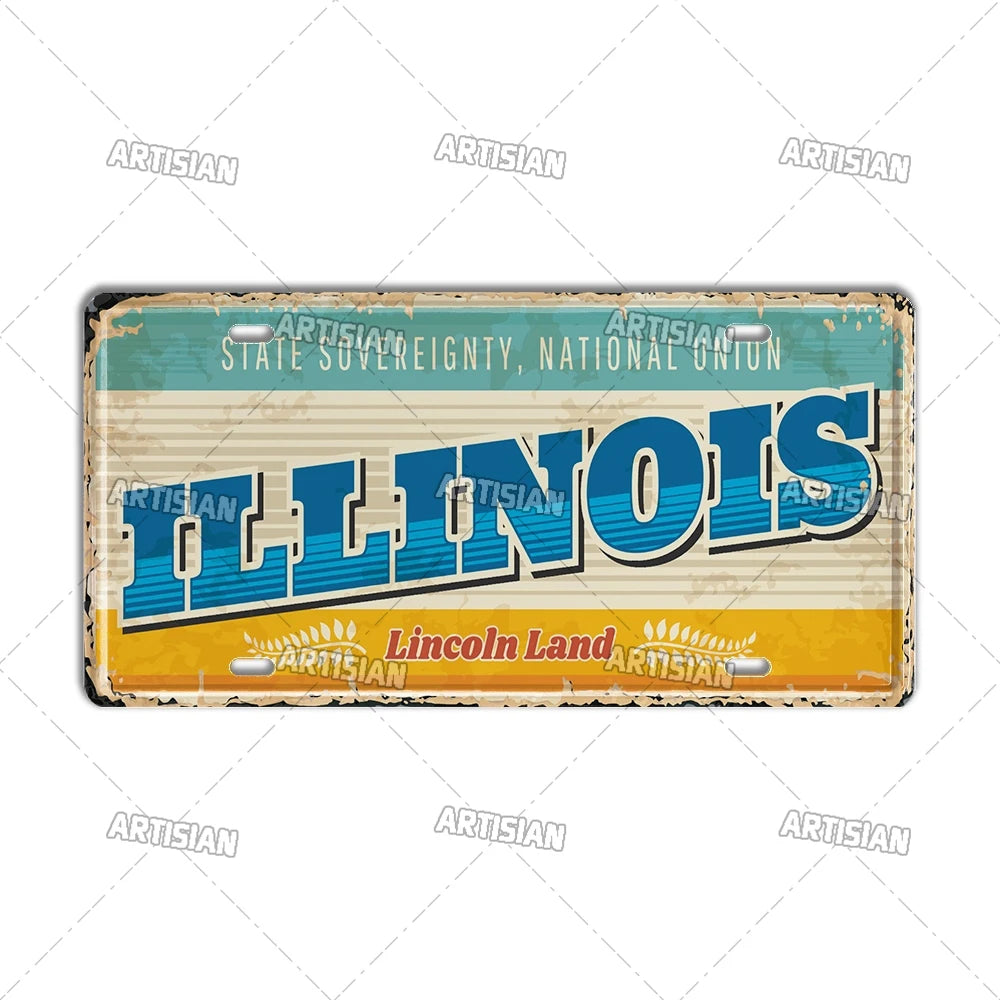 USA Vintage State License Plate