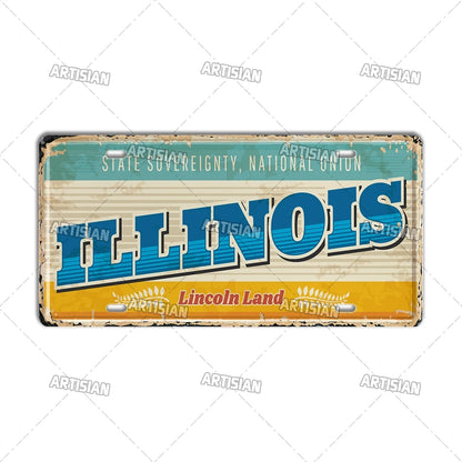 USA Vintage State License Plate