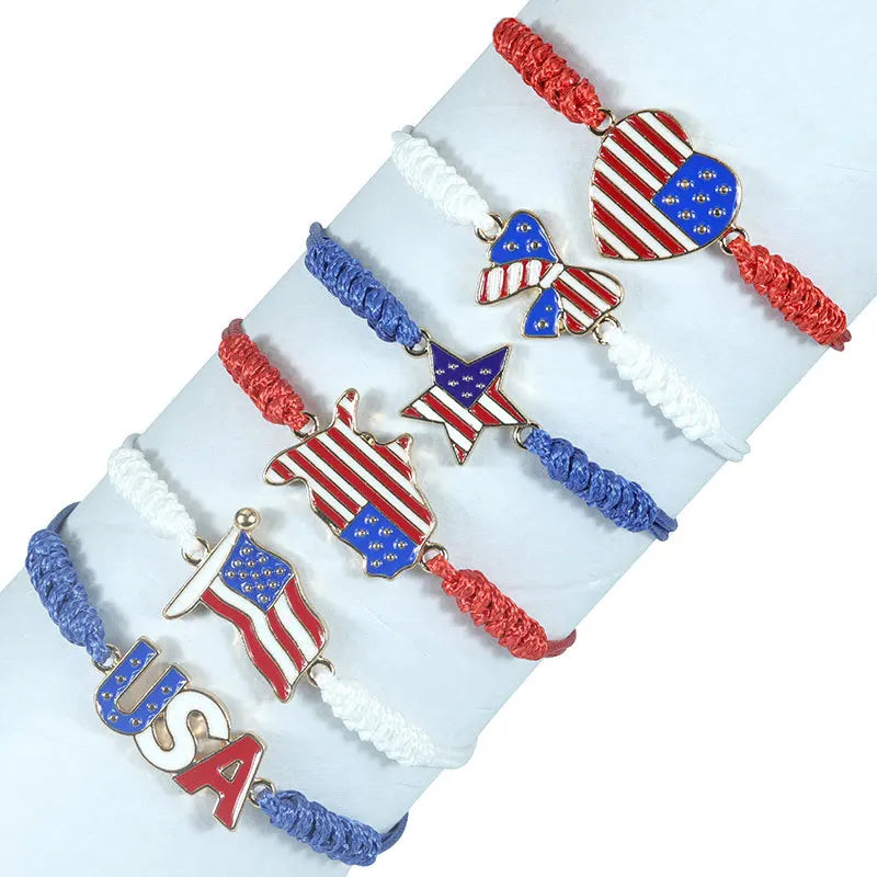 American Flag Pendent Bracelet