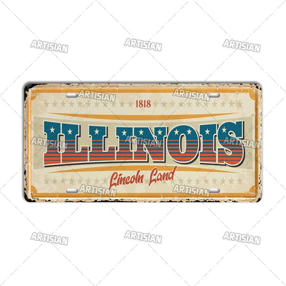 USA Vintage State License Plate