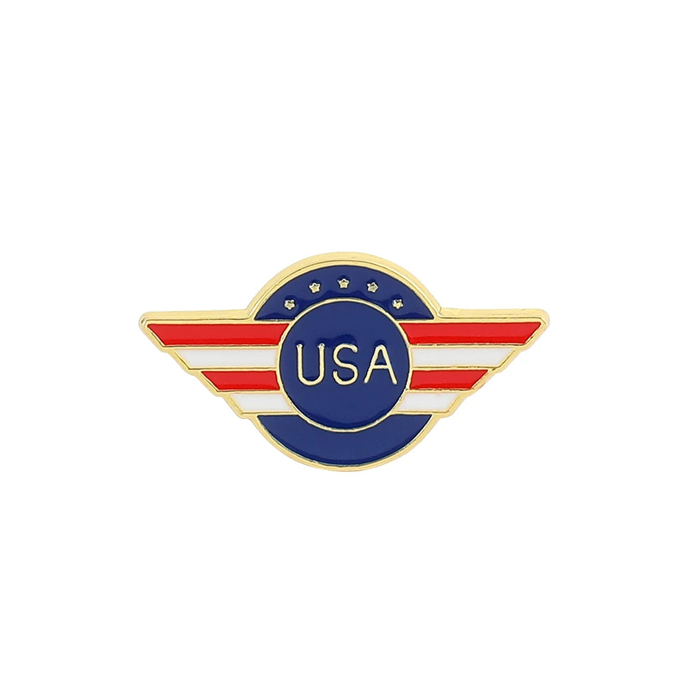 Patriotic Enamel Pin - Freedom & Nation