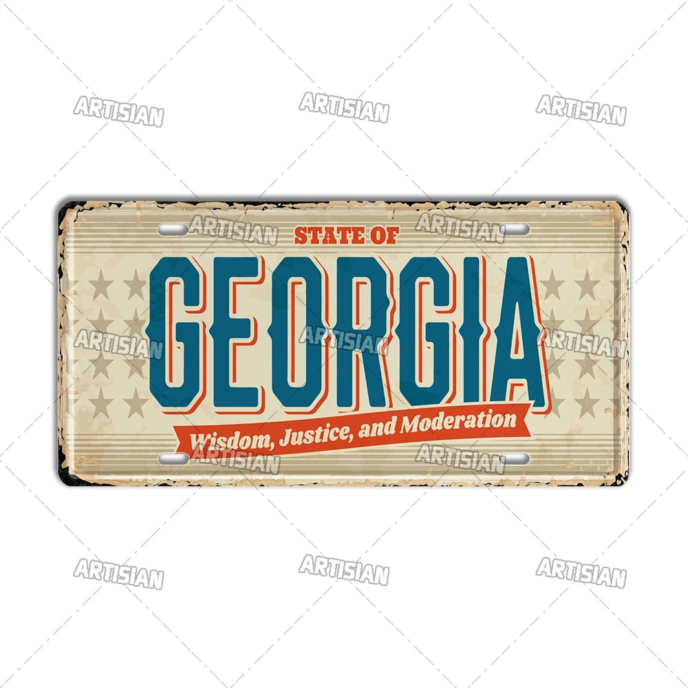 USA Vintage State License Plate