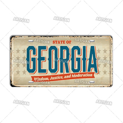 USA Vintage State License Plate