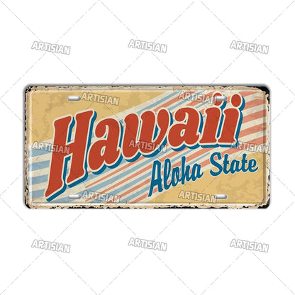 USA Vintage State License Plate