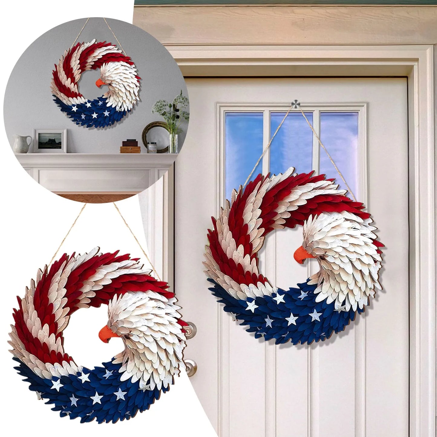 USA Front Door Wreath - Wood Design