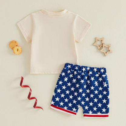 4th of July Toddler Boy Outfit - 2 Piece Set