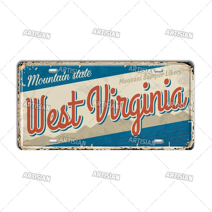 USA Vintage State License Plate