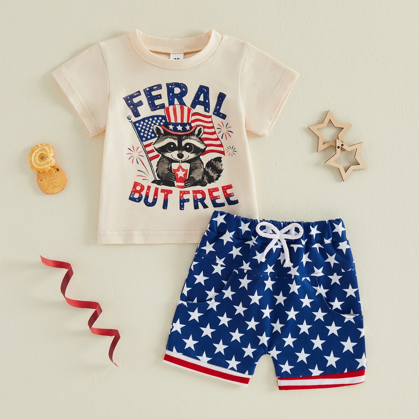 4th of July Toddler Boy Outfit - 2 Piece Set