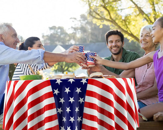 American Flag Tablecloth – Disposable Round (60 in)