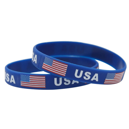 American Flag Silicone Wristbands – Blue