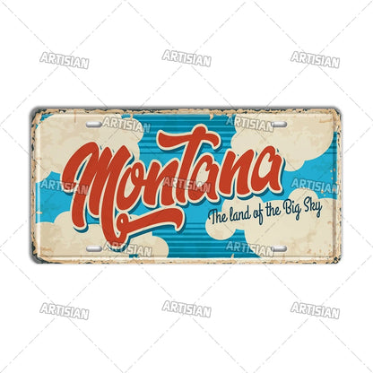 USA Vintage State License Plate