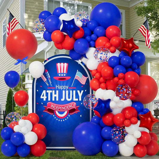 140-Piece Red, White & Blue Balloon Decoration Kit