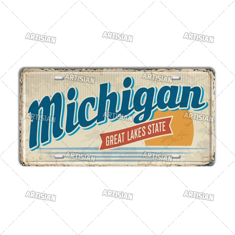 USA Vintage State License Plate
