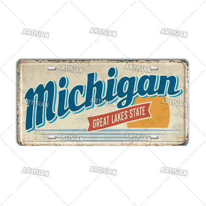 USA Vintage State License Plate