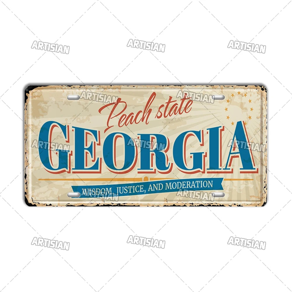 USA Vintage State License Plate