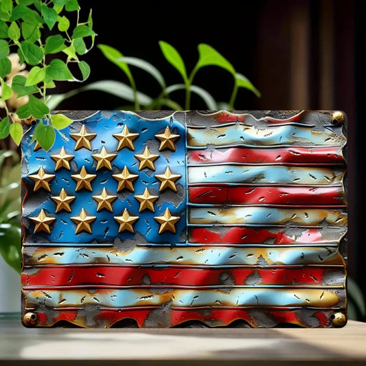 USA Aluminum Wall Art – Vintage Flag