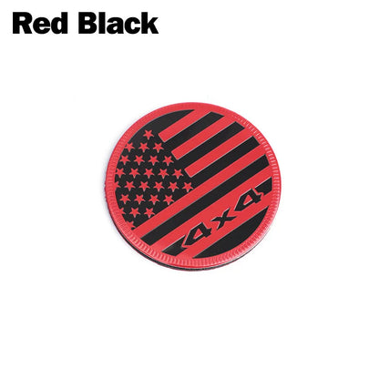 Round American Flag Aluminum Emblem – 4x4 Style