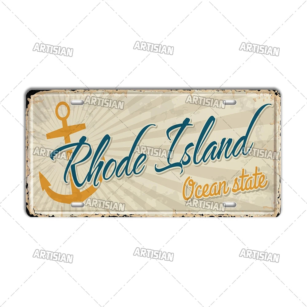 USA Vintage State License Plate