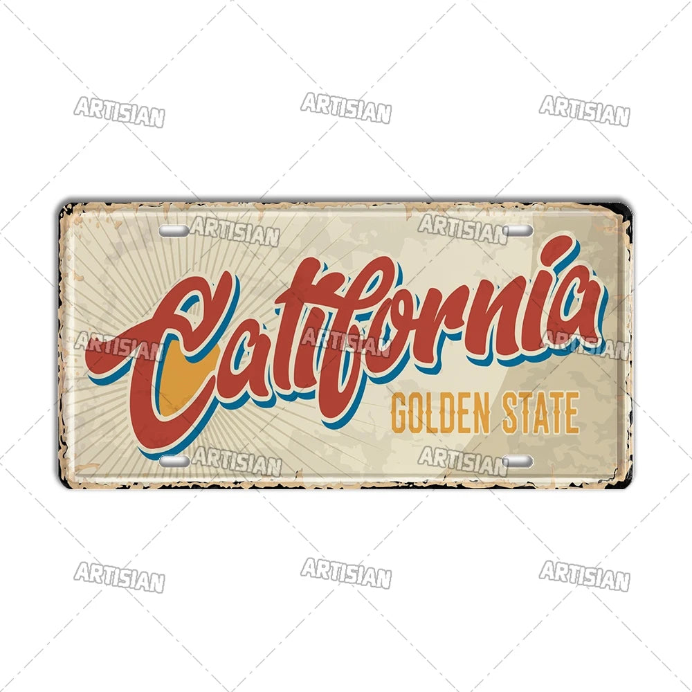 USA Vintage State License Plate