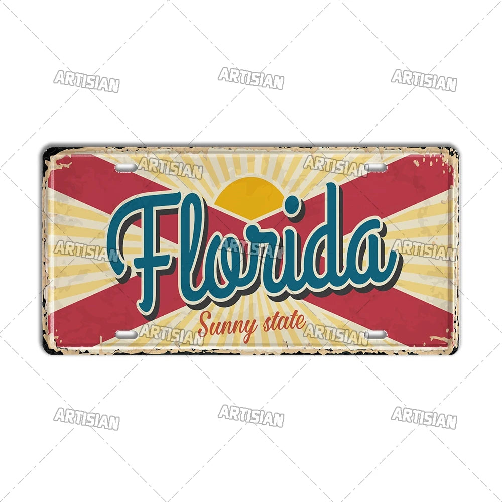 USA Vintage State License Plate