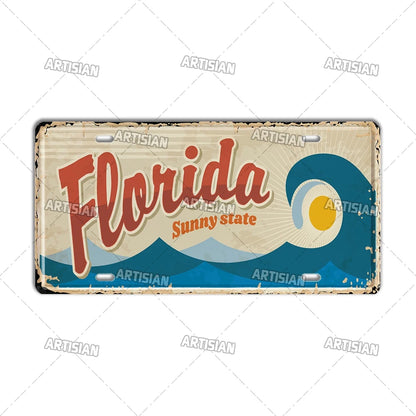 USA Vintage State License Plate