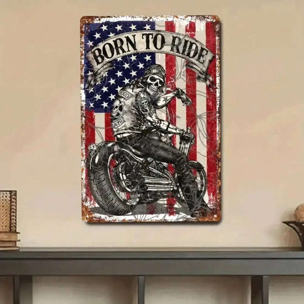 USA Aluminum Wall Art – Born to Ride