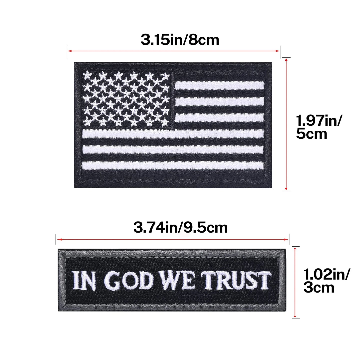 Patriotic “In God We Trust” Patch Set