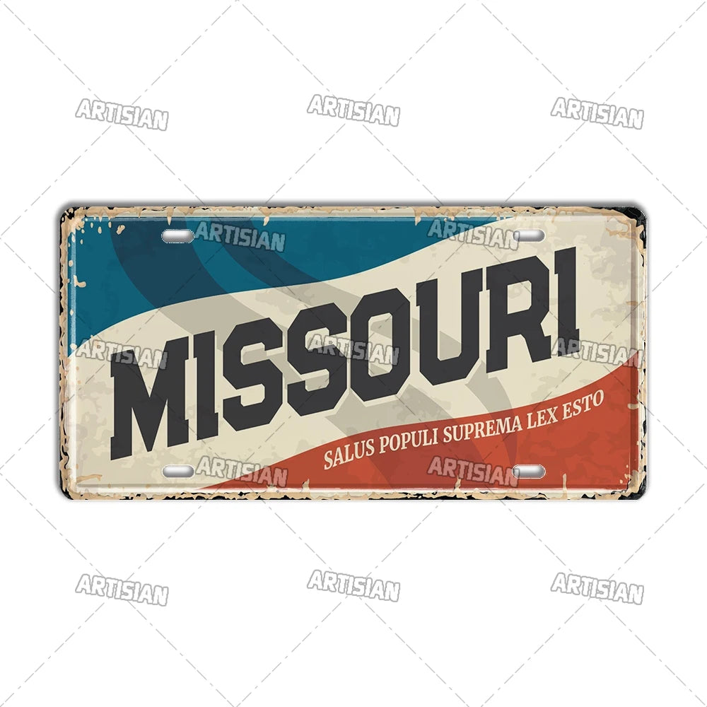 USA Vintage State License Plate
