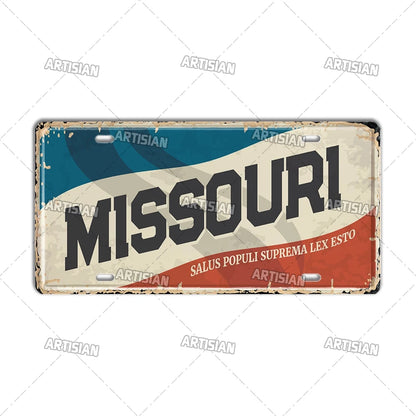 USA Vintage State License Plate