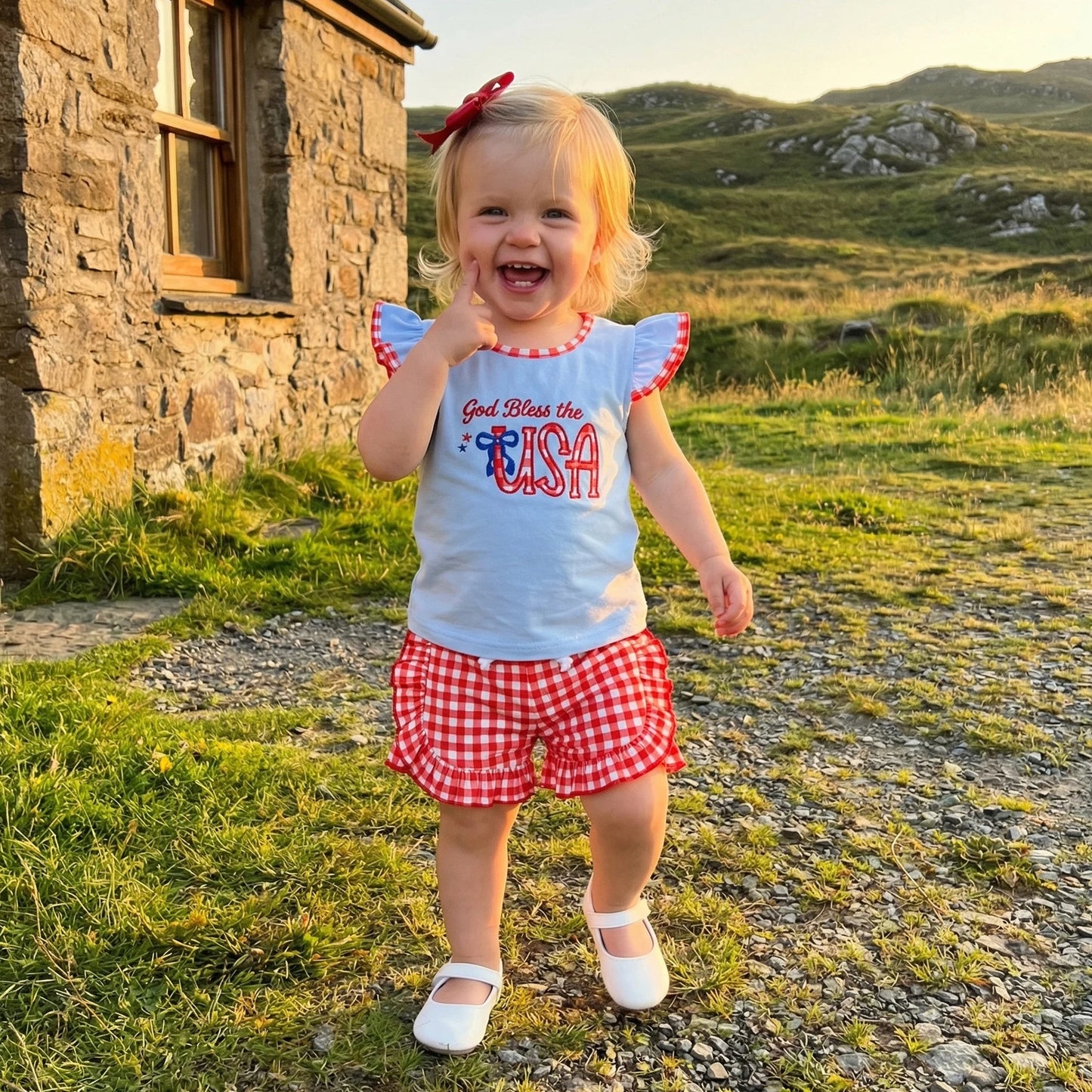 4th of July Toddler Girl Outfit - 2 Piece Set