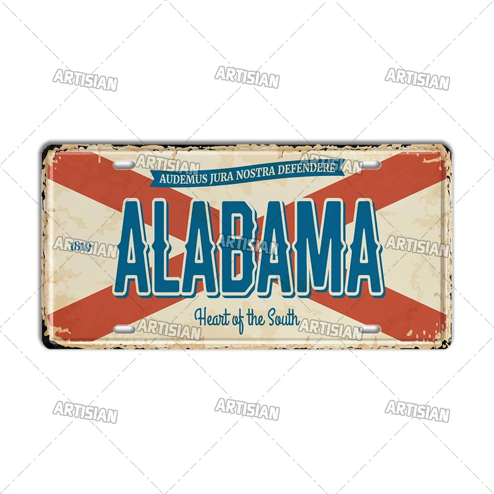 USA Vintage State License Plate