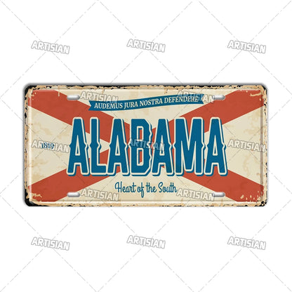 USA Vintage State License Plate