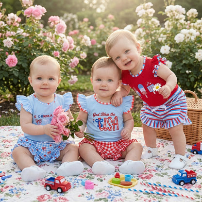 4th of July Toddler Girl Outfit - 2 Piece Set