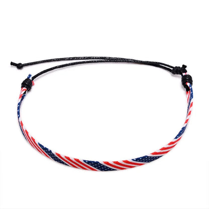 Braided American Flag Bracelet – Adjustable