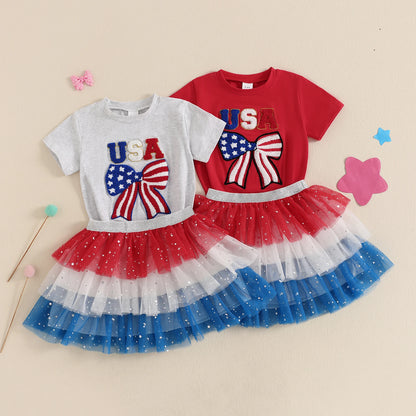 4th of July Toddler Girl Outfit - 2 Piece Set