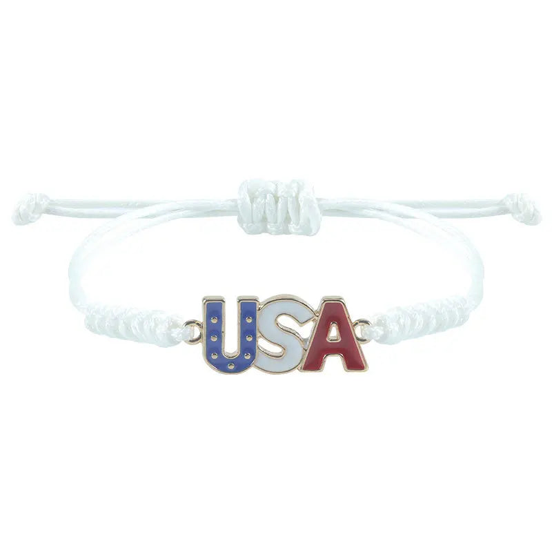 American Flag Pendent Bracelet